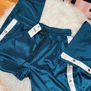 Fashion Nova Gina Snap Satin Pants Medium NWT